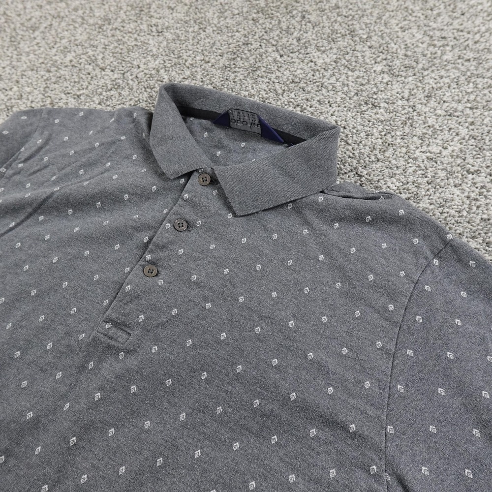 VTG Ralph Lauren Polo Shirt Mens M Gray Argyle Geometric Pima Cotton Golf Preppy